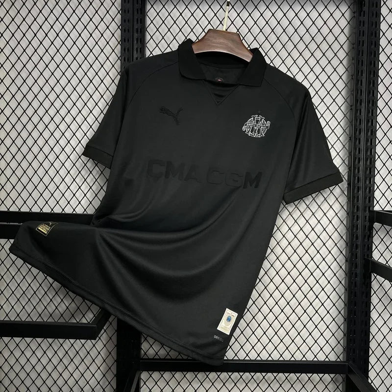 Maillot Olympique de Marseille 125 Ans Noir 2024/2025 vue de face