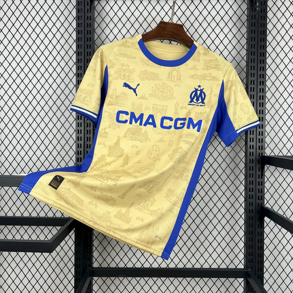 Maillot Olympique de Marseille Concept Jaune 2025/2026 vue de face